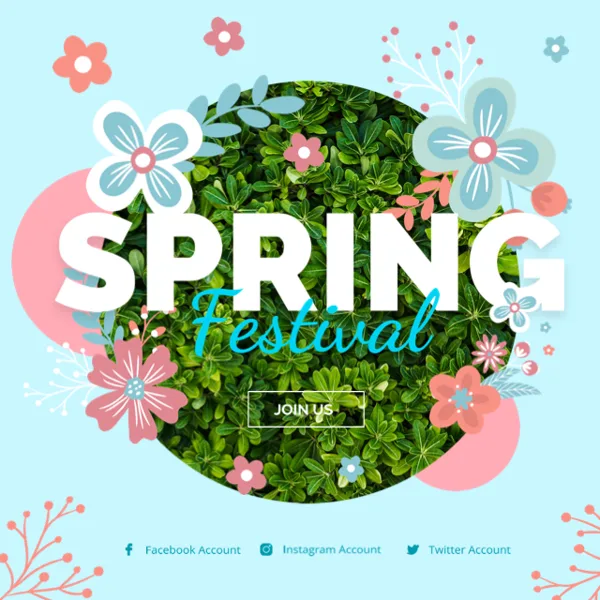 Spring Festival With Vibrant Flowers