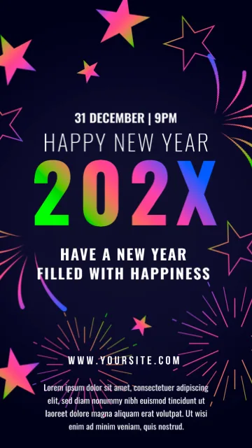 Fireworks Lighting Up New Year Sky