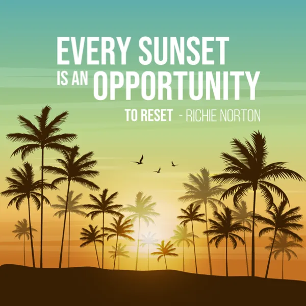 Sunset Opportunity Inspirational Quote Design