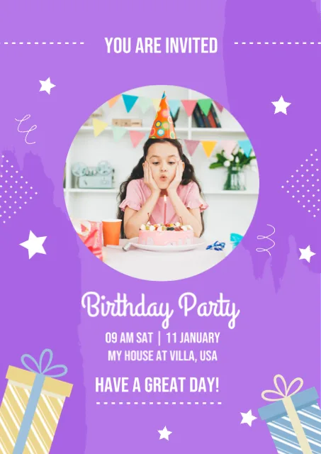 Colorful Birthday Party Celebration Invitation
