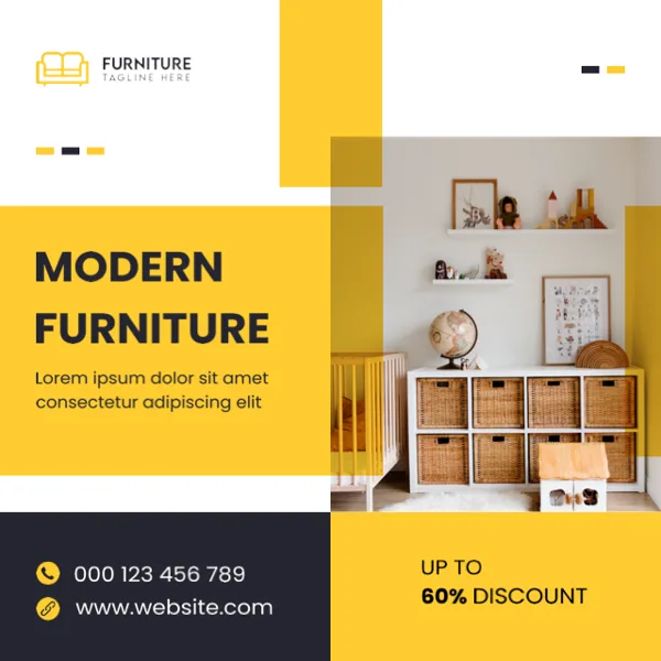 Modern Furniture Advertisement With Discounts