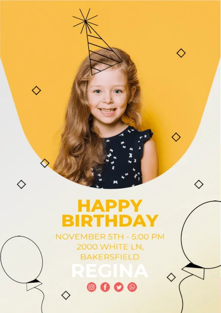 Happy Birthday Celebration Invitation Card