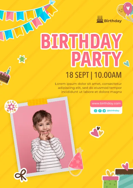 Colorful Birthday Party Celebration Poster