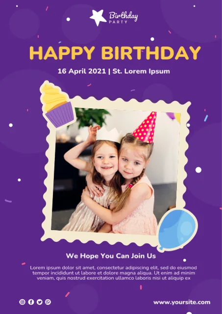 Happy Birthday Party Invitation Card