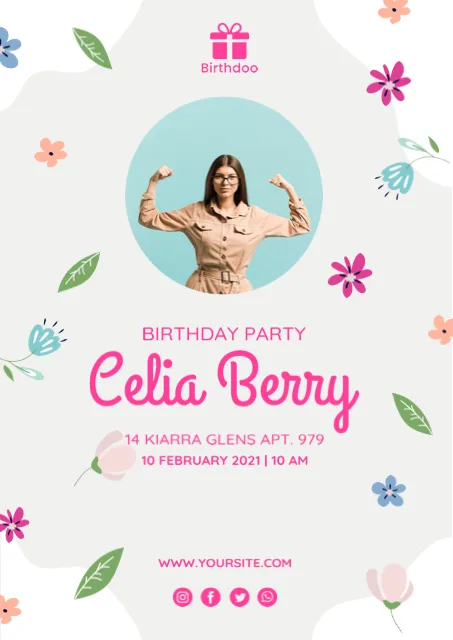 Celebration Invitation With Floral Design