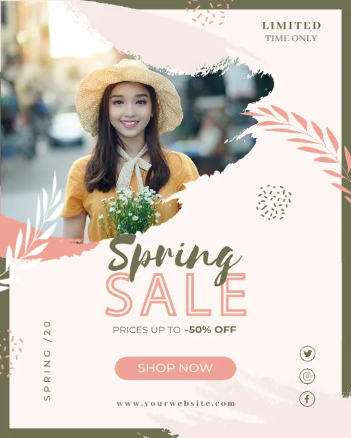 Spring Sale Featuring Floral Elements