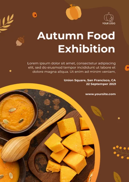 Autumn Food Exhibition With Pumpkin