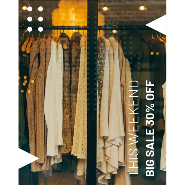 Weekend Sale With Cozy Clothing Display