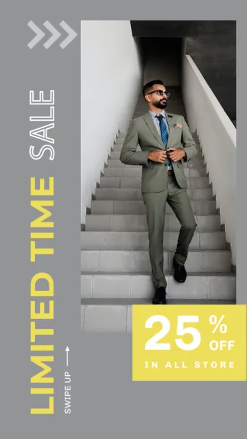 Elegant Suit Promotion With Discount Offer