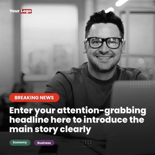 Business Breaking News Portrait Post